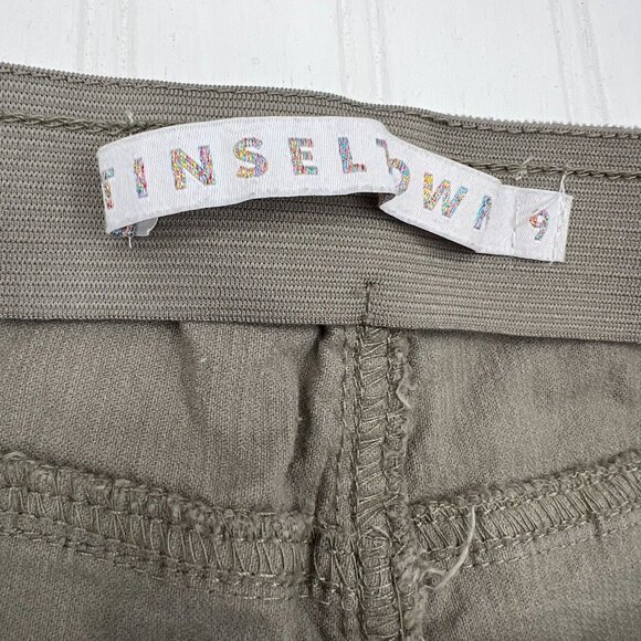 Tinseltown Women's size 9 Pull On Olive Green Corduroy Elastic Waist Pants Flare - Picture 8 of 10